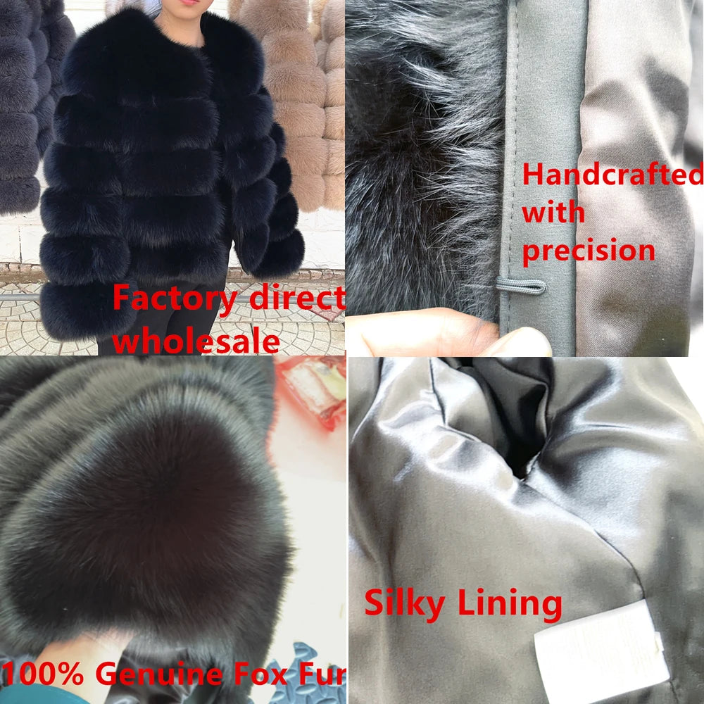 QUEENTINA Luxury Fox Fur Coat – Brown Winter Fashion Outerwear (2026 Edition)
