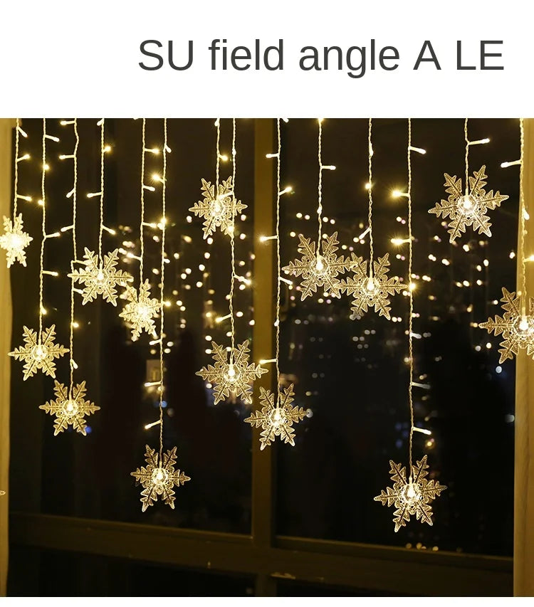 Snowfall Curtain Lights – Evokes gentle, magical snowfall effect
