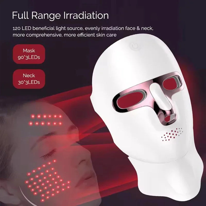 Wireless 7-Color LED Face & Neck Light Therapy Mask